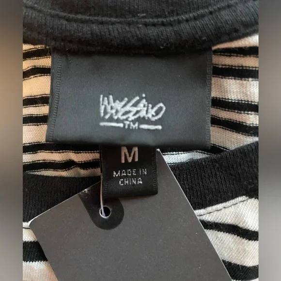 New Mossino Women Sleeveless Linen Dress Black White Stripe Size Medium - Picture 8 of 10